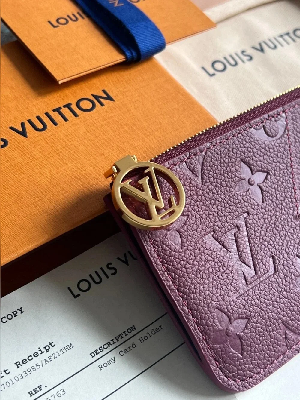 Louis Vuitton Grenat Red Romy Card Holder
